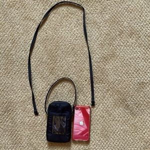 LeSportsac mini cell phone crossbody bag /wristlet - never worn  color: black